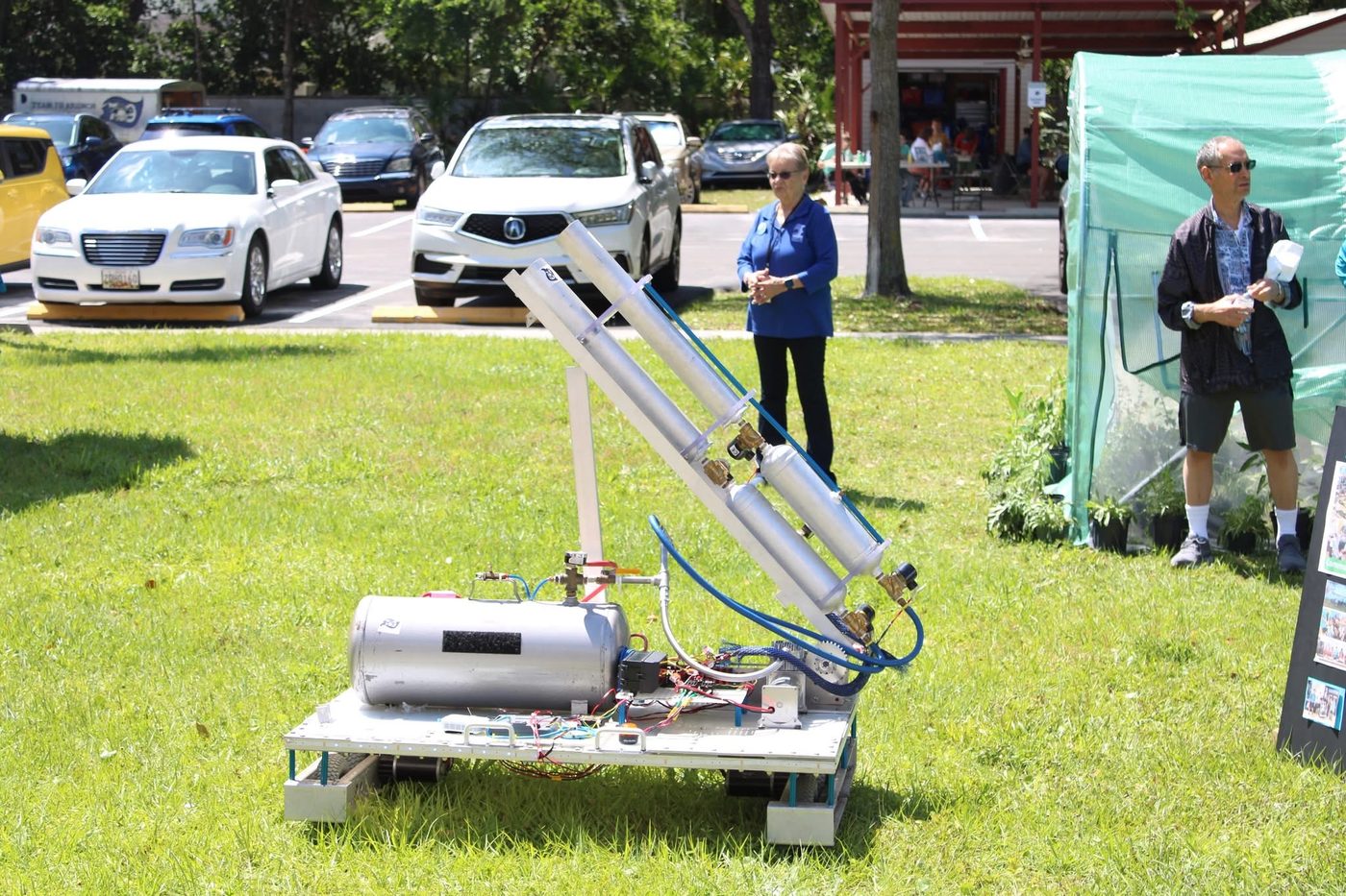 Team 79 Krunch demonstrating their robot at a community event